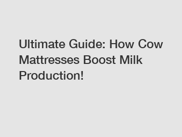 Ultimate Guide: How Cow Mattresses Boost Milk Production!