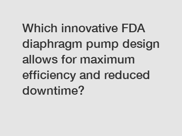 Which innovative FDA diaphragm pump design allows for maximum efficiency and reduced downtime?
