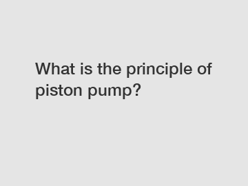 What is the principle of piston pump?