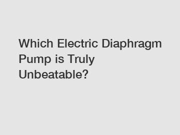 Which Electric Diaphragm Pump is Truly Unbeatable?