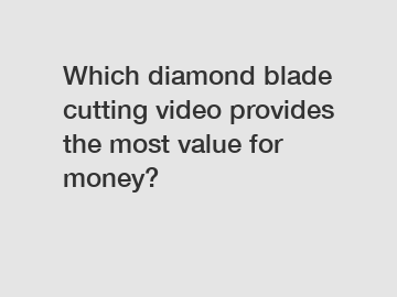 Which diamond blade cutting video provides the most value for money?