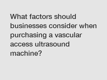 What factors should businesses consider when purchasing a vascular access ultrasound machine?