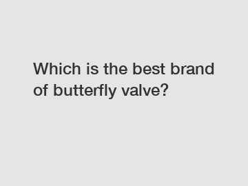 Which is the best brand of butterfly valve?