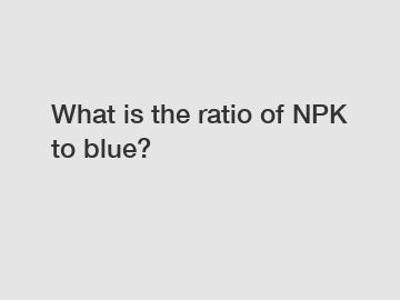 What is the ratio of NPK to blue?