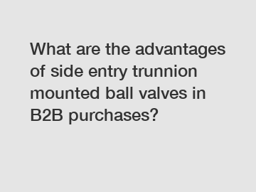 What are the advantages of side entry trunnion mounted ball valves in B2B purchases?