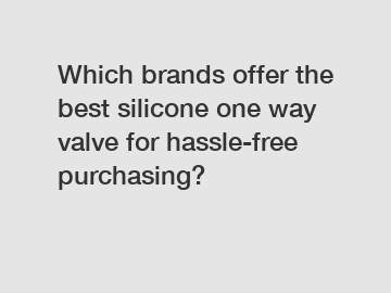 Which brands offer the best silicone one way valve for hassle-free purchasing?