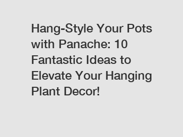 Hang-Style Your Pots with Panache: 10 Fantastic Ideas to Elevate Your Hanging Plant Decor!
