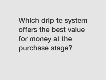 Which drip te system offers the best value for money at the purchase stage?