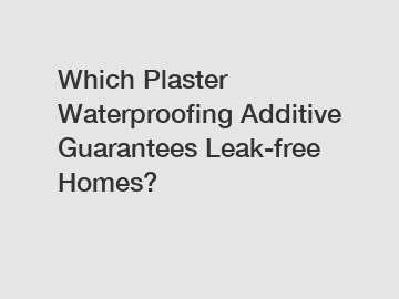 Which Plaster Waterproofing Additive Guarantees Leak-free Homes?