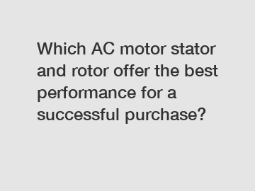 Which AC motor stator and rotor offer the best performance for a successful purchase?