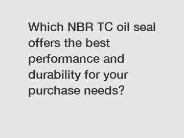 Which NBR TC oil seal offers the best performance and durability for your purchase needs?