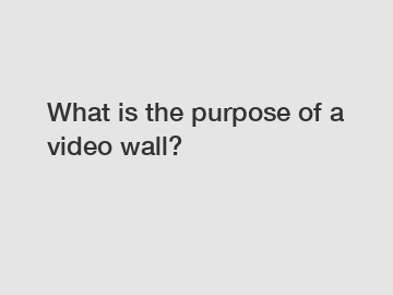 What is the purpose of a video wall?