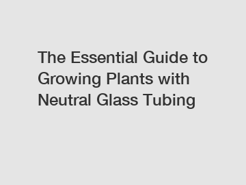 The Essential Guide to Growing Plants with Neutral Glass Tubing
