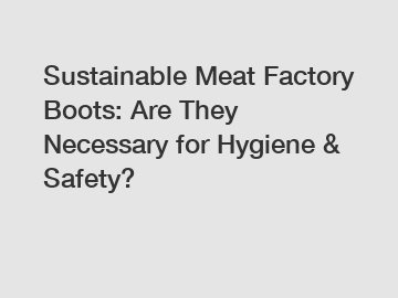 Sustainable Meat Factory Boots: Are They Necessary for Hygiene & Safety?