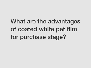 What are the advantages of coated white pet film for purchase stage?