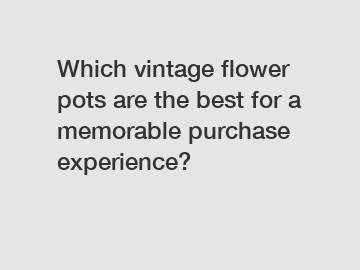Which vintage flower pots are the best for a memorable purchase experience?