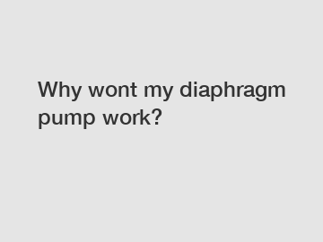 Why wont my diaphragm pump work?