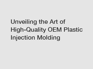 Unveiling the Art of High-Quality OEM Plastic Injection Molding