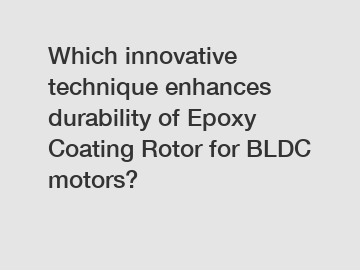 Which innovative technique enhances durability of Epoxy Coating Rotor for BLDC motors?