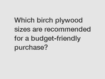 Which birch plywood sizes are recommended for a budget-friendly purchase?
