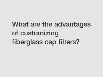 What are the advantages of customizing fiberglass cap filters?