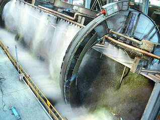 Dry mist and dust suppression system in steel plant